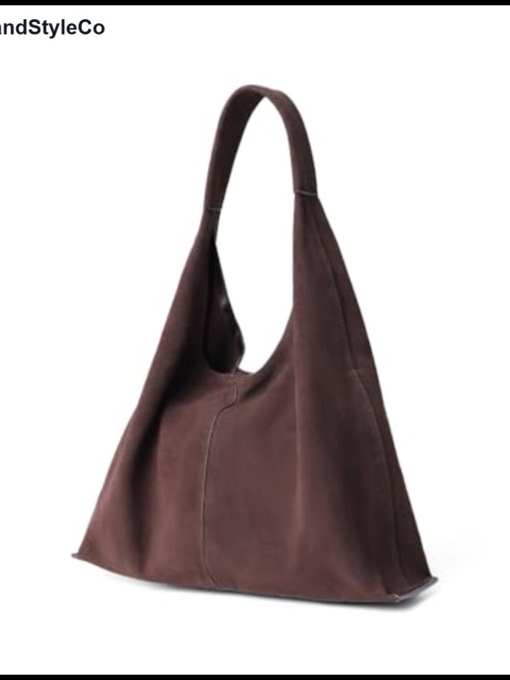 Genuine Suede Leather Hobo Bag Oversized Crescent Shoulder Tote with Zip Pouch